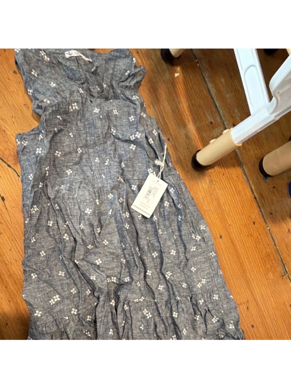 Carve Designs Blue Floral Casual Tiered Dress